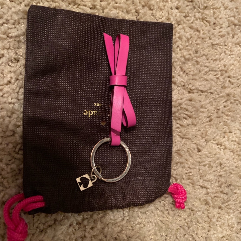 Kate Spade pink bow keychain